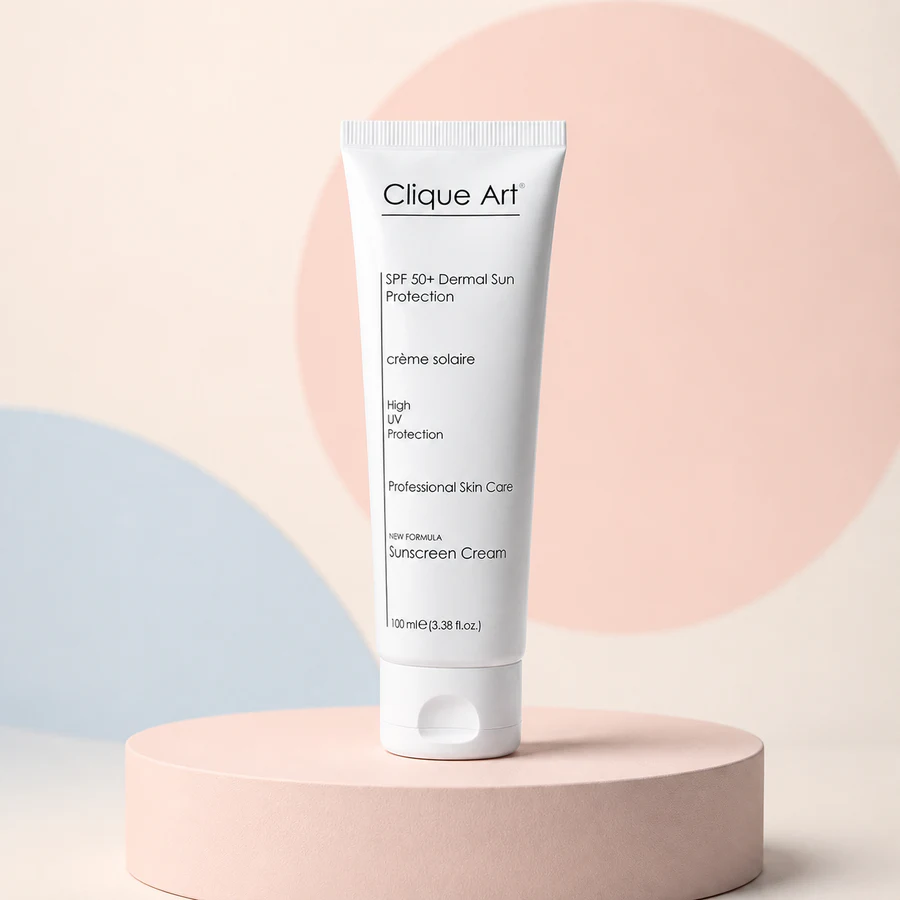 Clique Art SPF 50+ güneş koruyucu krem — beyaz tüp